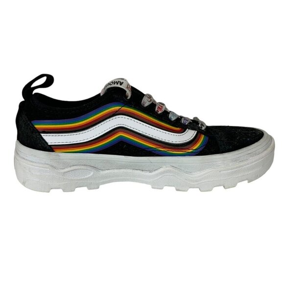 Vans Ultra Cush Pride Sneakers US 6.5 Womens 5 Mens Black Rainbow Trans Stripes - Picture 5 of 10